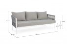 Biała szeroka sofa nowoczesna na taras aluminiowa FLOENCIA bizzotto