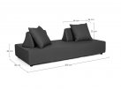 Ciemnoszara sofa nowoczesna na taras Olfein PIPER bizzotto