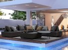 Ciemnoszara sofa nowoczesna na taras Olfein PIPER bizzotto