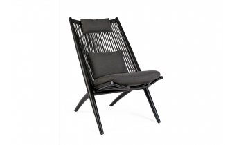 Czarny fotel aluminiowy relaksacyjny ALOHA bizzotto