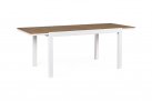 Biały stół ogrodowy aluminiowy rozkładany 140-200 blat kompozyt teak ELIAS bizzotto 