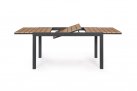Ciamnoszary stół ogrodowy aluminiowy rozkładany 140-200 blat kompozyt teak ELIAS bizzotto 