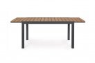 Ciamnoszary stół ogrodowy aluminiowy rozkładany 140-200 blat kompozyt teak ELIAS bizzotto 
