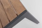 Ciamnoszary stół ogrodowy aluminiowy rozkładany 140-200 blat kompozyt teak ELIAS bizzotto 