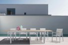 Biały stół ogrodowy aluminiowy rozkładany 203-248-293  blat kompozyt teak ELIAS bizzotto 