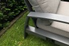 Meble ogrodowe aluminiowe z sofą 3-osobową VALENCIA grafitowy z szarymi poduszkami