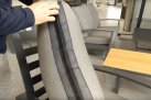 Meble ogrodowe aluminiowe z sofą 3-osobową VALENCIA grafitowy z szarymi poduszkami