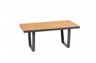 Stolik kawowy na taras aluminiowy z blatem teak VALENCIA