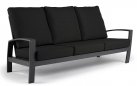 Wysoka sofa ogrodowa aluminowa VALENCIA z czarnymi poduszkami