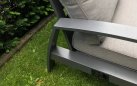 Wysoka sofa ogrodowa aluminowa VALENCIA z szarymi poduszkami