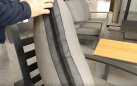 Fotel wypoczynkowy ogrodowy aluminiowy pochylany VALENCIA grafitowy z szarymi poduszkami