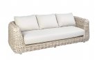 Ekskluzywna sofa wypoczynkowa ogrodowa beżowy technorattan WAKKANDA 