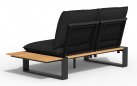 <udułowy narożnik ogrodowy aluminiowy SEO antracyt / poduszki czarne / platforma teak