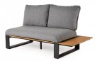 <udułowy narożnik ogrodowy aluminiowy SEO antracyt / poduszki szare / platforma teak