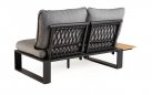 <udułowy narożnik ogrodowy aluminiowy SEO antracyt / poduszki szare / platforma teak