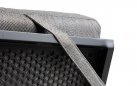 Wysoka 2-osobowa sofa ogrodowa z pochylanymi oparciami aluminiowa QUEENS poduszki szare