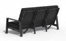 Wysoka 3-osobowa sofa ogrodowa z pochylanymi oparciami aluminiowa QUEENS poduszki czarne