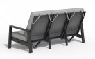 Wysoka 3-osobowa sofa ogrodowa z pochylanymi oparciami aluminiowa QUEENS poduszki szare