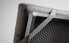 Wysoka 3-osobowa sofa ogrodowa z pochylanymi oparciami aluminiowa QUEENS poduszki szare