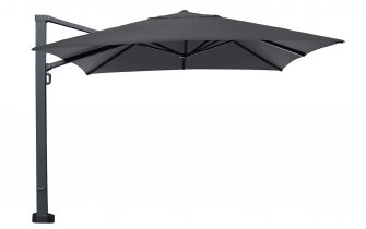 Parasol ogrodowy 400x400 cm z noga boczną ciemnoszary