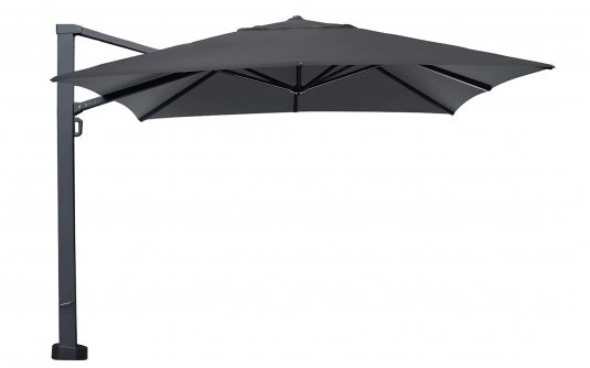 Parasol ogrodowy 400x400 cm z noga boczną ciemnoszary