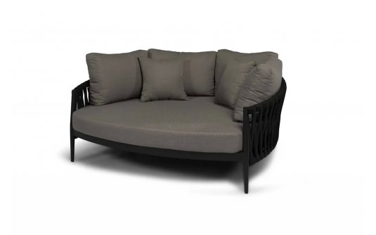 Sofa łóżko ogrodowe czarne nowoczesne CADOZO