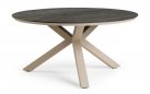 Stół okrągły OMNIGO d150 aluminiowe nogi beżowe / blat HPL FOREST GREY