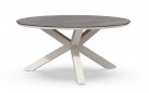 Stół okrągły OMNIGO d150 aluminiowe nogi białe / blat HPL FOREST GREY