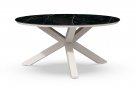 Stół okrągły OMNIGO d150 aluminiowe nogi białe / blat HPL MARBLE