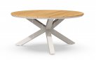 Stół okrągły OMNIGO d150 aluminiowe nogi białe / blat HPL TEAK