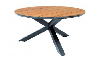 Okrągły stół aluminiowo-teakowy 150 cm OMNIGO