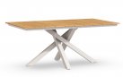 Stół ogrodowy aluminium teak biały 180x100 cm ORION