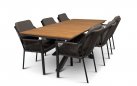 Stół jadalniany ogrodowy nogi krzyżowe antracyt ORION 220x100 cm blat teak 