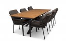 Stół jadalniany ogrodowy nogi krzyżowe antracyt ORION 220x100 cm blat teak 