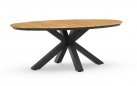 Owalny stół ogrodowy aluminiowo-teakowy OBLONG 200x110 cm podstawa antracyt / blat teak
