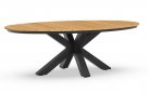 Owalny stół ogrodowy aluminiowo-teakowy OBLONG 220x130 cm podstawa antracyt / blat teak