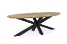 Antracytowy owalny stół ogrodowy 240x110 cm aluminiowo-teakowy PALMDALE