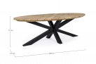 Antracytowy owalny stół ogrodowy 240x110 cm aluminiowo-teakowy PALMDALE