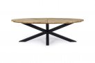 Antracytowy owalny stół ogrodowy 240x110 cm aluminiowo-teakowy PALMDALE