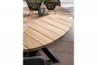 Antracytowy owalny stół ogrodowy 240x110 cm aluminiowo-teakowy PALMDALE