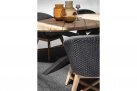 Antracytowy owalny stół ogrodowy 240x110 cm aluminiowo-teakowy PALMDALE
