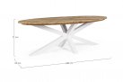 Biały owalny stół ogrodowy 240x110 cm aluminiowo-teakowy PALMDALE