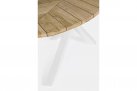 Biały owalny stół ogrodowy 240x110 cm aluminiowo-teakowy PALMDALE
