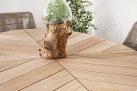 Biały owalny stół ogrodowy 240x110 cm aluminiowo-teakowy PALMDALE