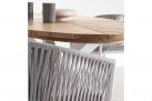 Biały owalny stół ogrodowy 240x110 cm aluminiowo-teakowy PALMDALE