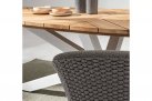 Biały owalny stół ogrodowy 240x110 cm aluminiowo-teakowy PALMDALE
