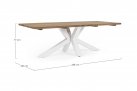 Stół ogrodowy prostokątny krzyżowe nogi białe blat teak 240x100 RAMSEY
