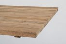 Stół ogrodowy prostokątny krzyżowe nogi białe blat teak 240x100 RAMSEY