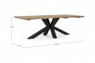 Stół ogrodowy prostokątny krzyżowe nogi czarne blat teak 240x100 RAMSEY