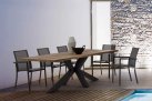 Stół ogrodowy prostokątny krzyżowe nogi czarne blat teak 240x100 RAMSEY